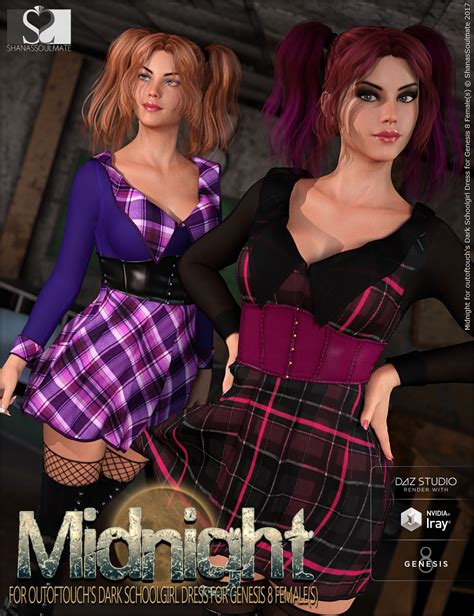 Dark Schoolgirl Dress Midnight Textures Daz 3d