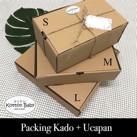 Paket bungkus kotak kado + ucapan | 3 size SML | Shopee Indonesia