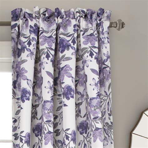 Lush Decor Tanisha Room Darkening Window Curtain Panels Purple And Gray