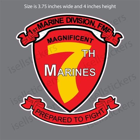 7th Marine Infantry Regiment Usmc Bumper Sticker Window Decal