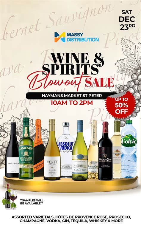 blow out wines and spirits sale massy distribution barbados
