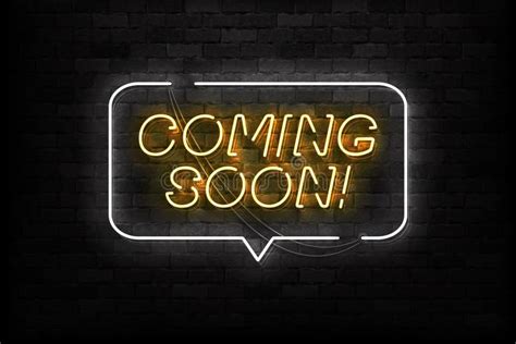 Vector Realistic Isolated Neon Sign Of Coming Soon Logo For Template