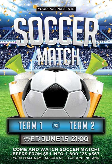 Soccer Game Flyer Template Flyer For Soccer Events
