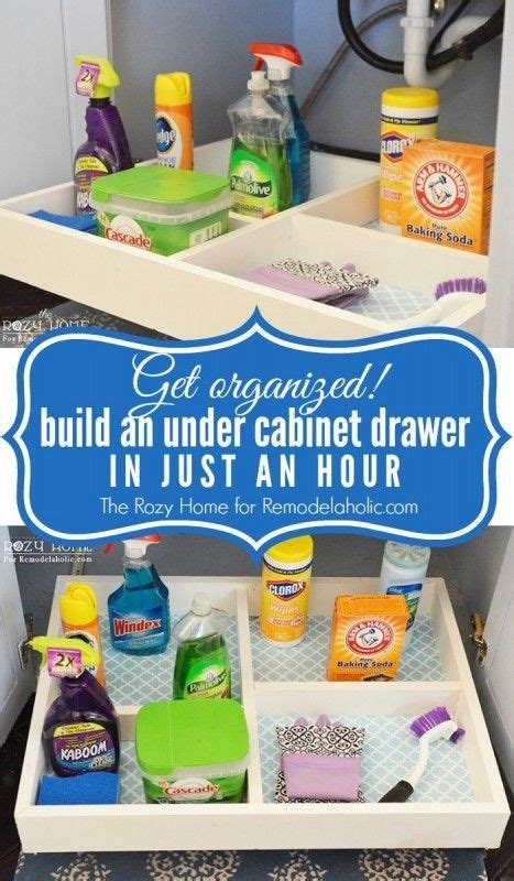 Slide the outermost door to the center of the cabinet, grasp the edges and lift. How to build a slide-out under cabinet storage drawer ...