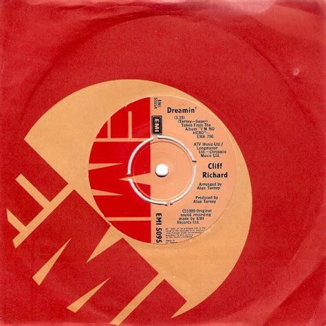 Cliff Richard Dreamin Vinyl Record 7 Inch Emi 1980