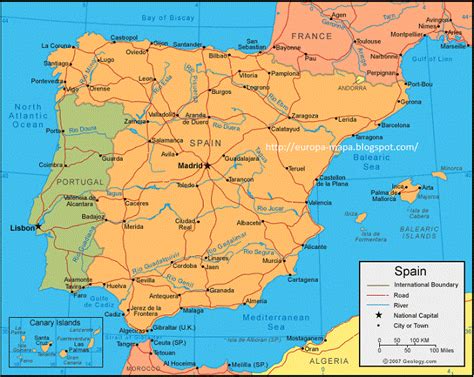 Mapa De España Fisico Ciudad