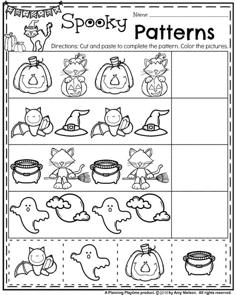 Cut And Paste Halloween Worksheets
