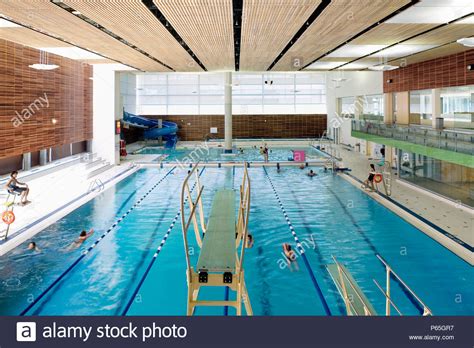 In springboard events, divers launch into the water from a height of either 1m or 3m. Diving board at swimming pool Stock Photo: 210335307 - Alamy