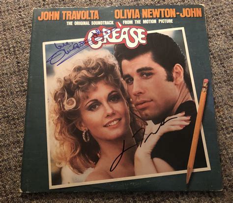 Grease John Travolta And Olivia Newton John Autographed Signed Soundtrack