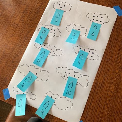 Counting Raindrops Easy Post It Math Activity Happy Toddler Playtime