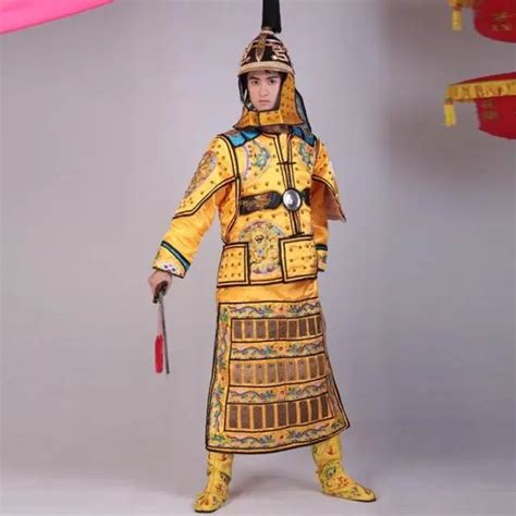 Qing Dynasty Emperors Armour Costume Going Out For War Marching