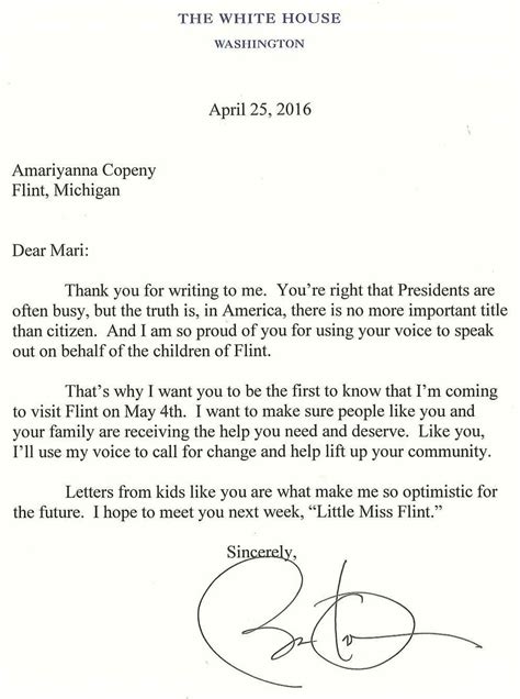 The correct salutations when addressing business letters to officials are listed below president the president the white house dear mr. Asked and Answered: President Obama Responds to an Eight-Year-Old Girl from Flint