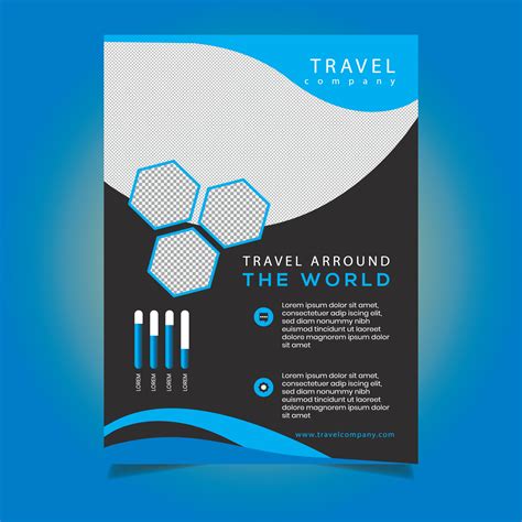 Corporate Travel Flyer Template With Hexagon Shapes 691912 Vector Art