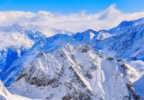 Montañas De Fondo Picos Nevados Nieve Hd Widescreen Alta