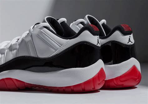 The 'concord' influence becomes apparent on the shoe's white leather upper, which is overlaid by a black patent leather overlay. Air Jordan 11 Low Concord Bred Release Reminder ...