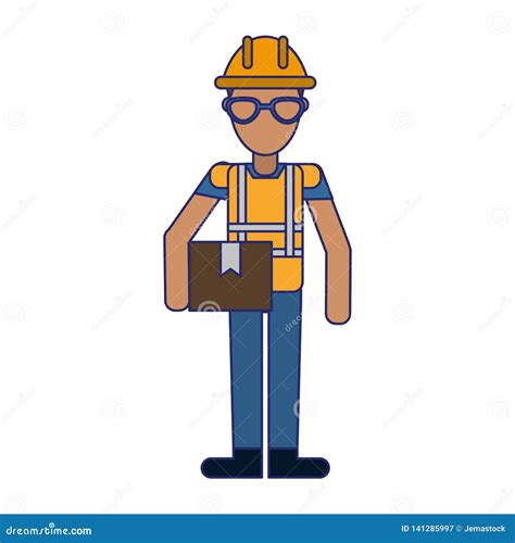 Construction Worker Avatar Stock Vector Illustration Of Builder