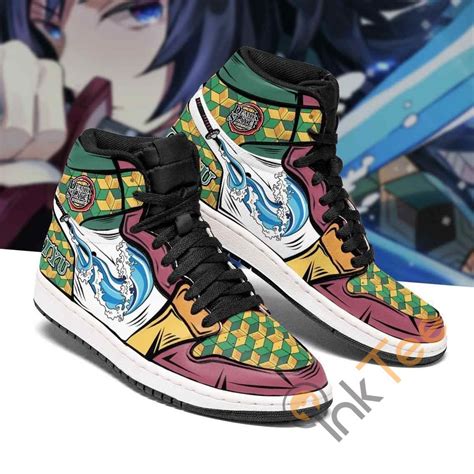 Giyu Costume Demon Slayer Sneakers Anime Air Jordan Shoes Inktee