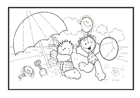 Dibujos de niños en verano para colorear - Imagui