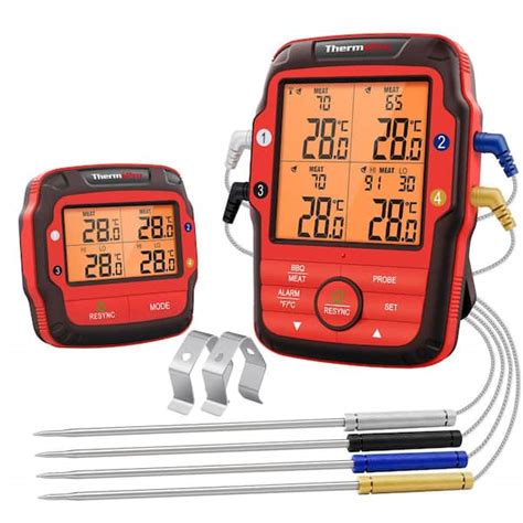 Thermopro Wireless Grill Thermometer With Long Wireless Range And 4