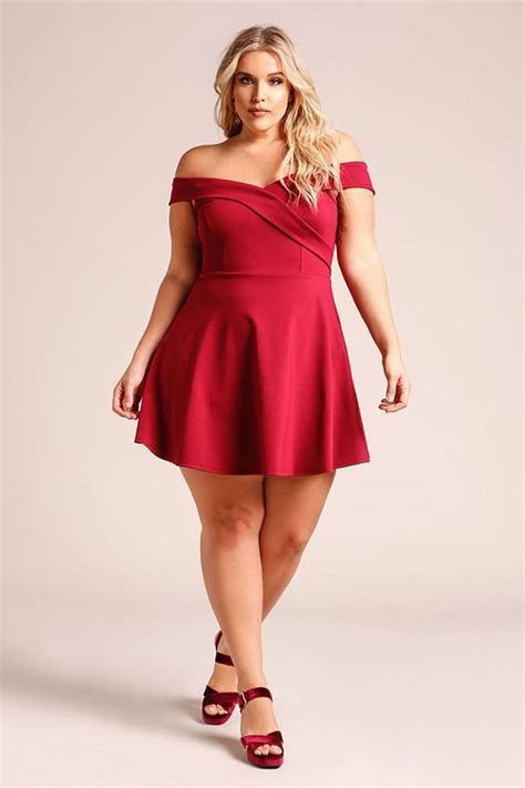 Hualong Sexy Short Red Plus Size Off The Shoulder Dress
