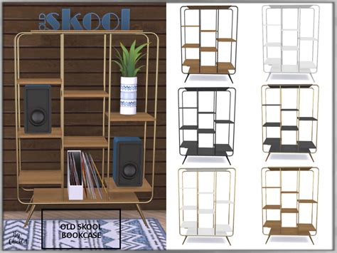 Chicklets Old Skool Bookcase Sims 4 Cc Furniture Living Rugs Bookcase