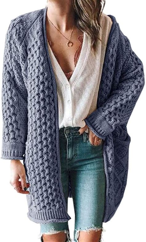 imily bela womens cable knit button down long cardigans fall chunky oversized open front pocket