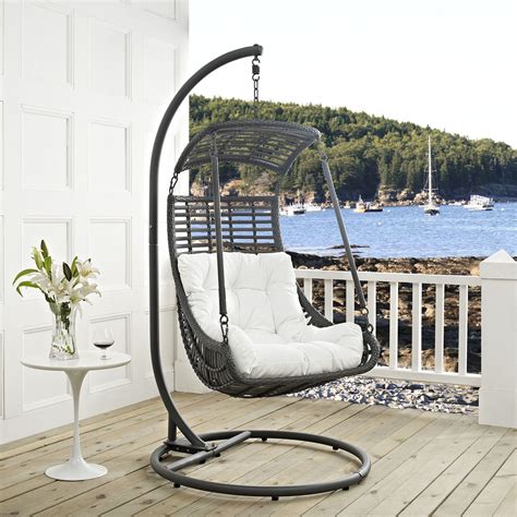 Modway Furniture Jungle White Outdoor Patio Swing Chair In 2022 Patio
