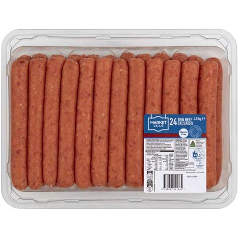 Woolworths Market Value Thin Sausage 18kg Bunch