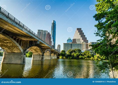 Congress Avenue Bats Bridge And Skyscrapers In Austin Tx Editorial