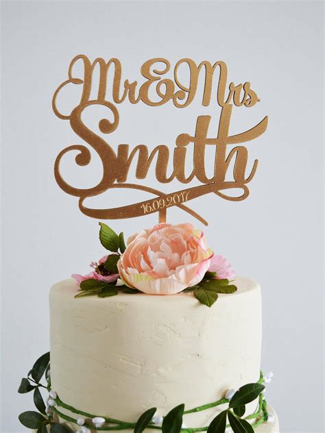 Paper And Party Supplies Mr And Mrs Cake Topper Gold Wedding Cake Topper