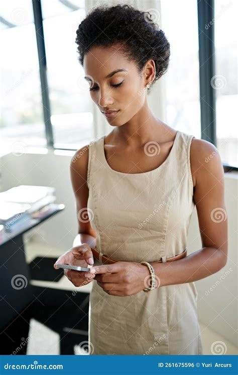 Shes Got A Busy Day Ahead Of Her A Young Businesswoman Typing A Text