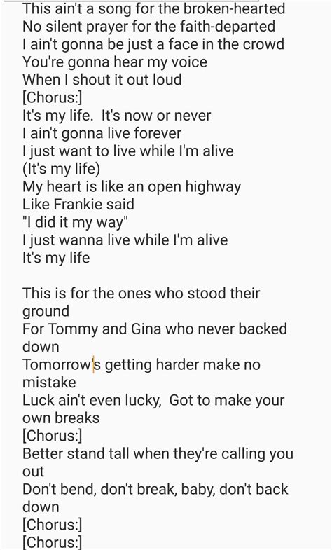 Bon Jovi Songs It S My Life Lyrics Discover Your Ideas 3536