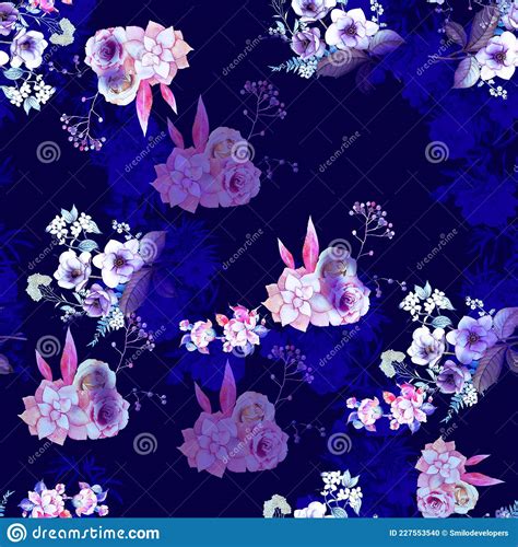 Seamless Beautiful Vintage Floral Pattern With Abstract Digital Floral