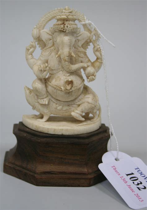 An Indian Carved Ivory Figure Of Ganesh Early 20th Century Modelled
