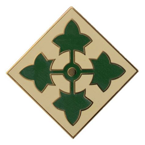 Genuine Us Army Combat Csib4th Infantry Division Pins