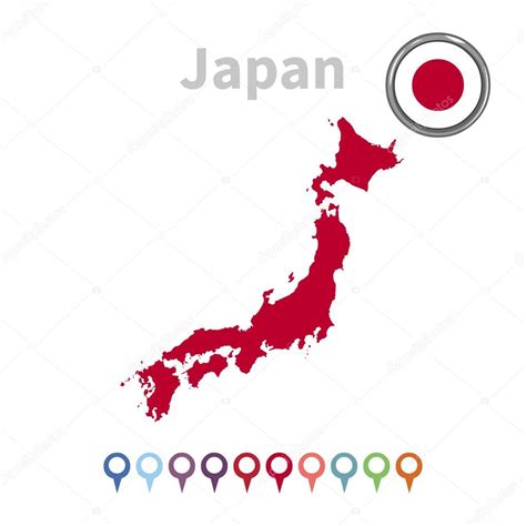 Mapa Vectorial Y Bandera De Japón 2023