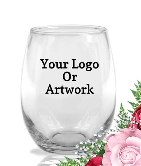 Personalized Wine Glasses Your Logo Artwork Free Rush