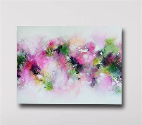 Pink And Green Abstract Canvas Print Giclee Print Large