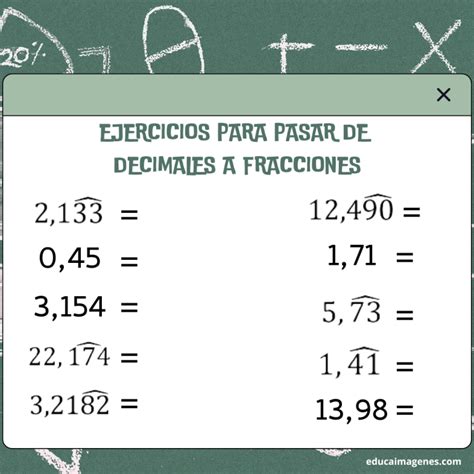 Pasar Decimales A Fracciones Y Fracciones A Decimales Ejemplos Y