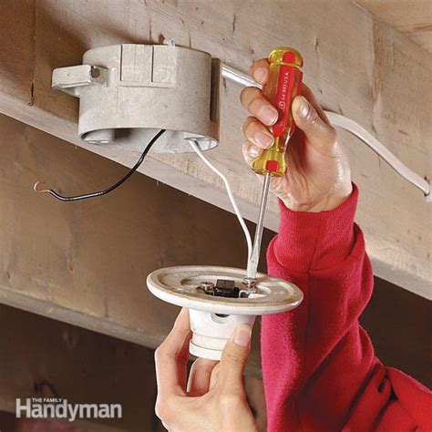 To replace a ceiling fixture, the first thing you do is turn off the power. How to Replace A Pull-Chain Light Fixture | The Family ...