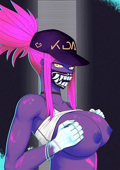 rule 34 akali alternate costume animated areolae between breasts big breasts breasts cap