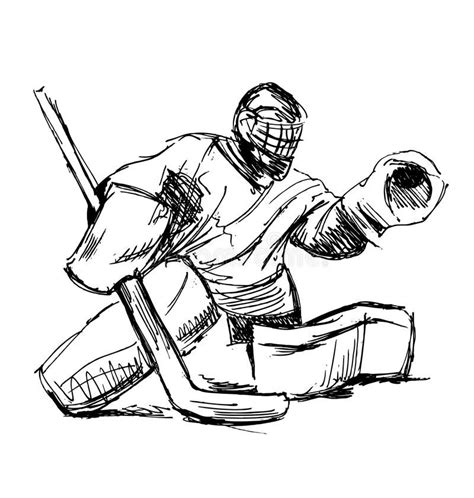 Hockey Drawing Guy Drawing Hockey Shot Hockey Goalie Pencil Art