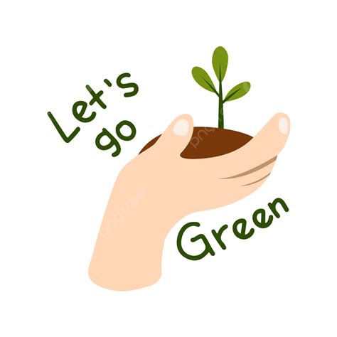 Sticker Cartoon Earth Day Lets Go Green Vector Earth Day Go Green