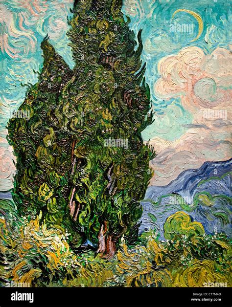 Cypresses 1889 Vincent Van Gogh 18531890 Dutch Netherlands Stock Photo