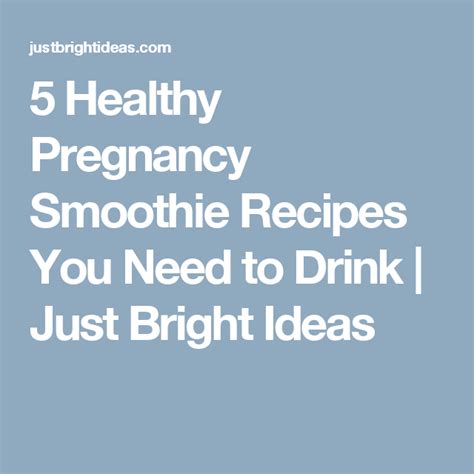 Those smoothies are perfect for pregnancy. Pin on Pregnancy recipe