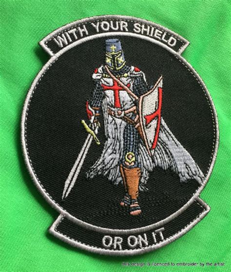With Your Shield Or On It Morale Patch Crusader Templar Etsy