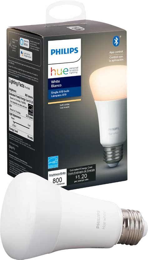 Best Buy Philips Hue White A19 Bluetooth Smart Led Bulb White 476861