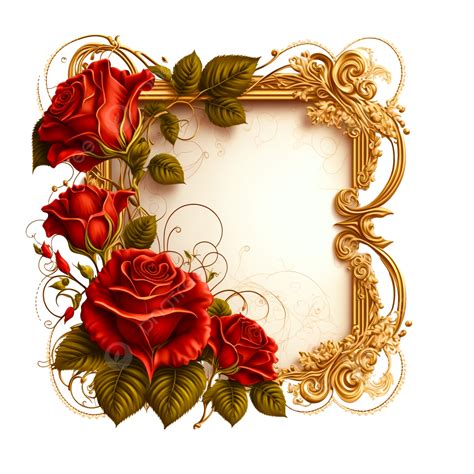 Beautiful Colorful Red Rose Flower Frame Colorful Red Rose Flower