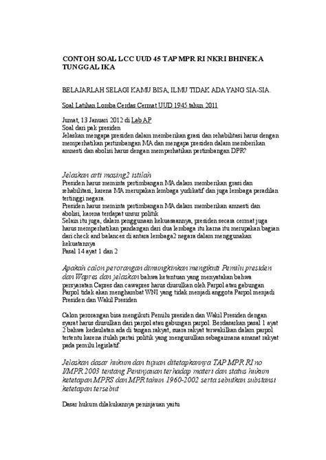 Pengamalan bhinneka tunggal ika soal tes cpns asn tes wawasan kebangsaan twk bahassoalcpns. Contoh Soal Bhineka Tunggal Ika Dan Jawabannya - Guru Ilmu ...