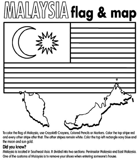 Usa flag coloring pages and other printable themes. Malaysia Coloring Page | crayola.com